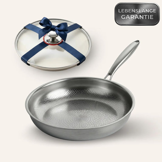 Brunner Titan Gehämmerte Pfanne + Deckel