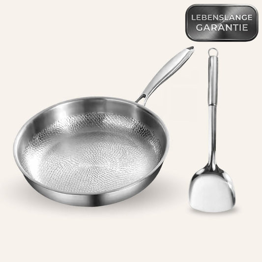 Brunner Titan Hammergefertigte Pfanne + Spatel Set